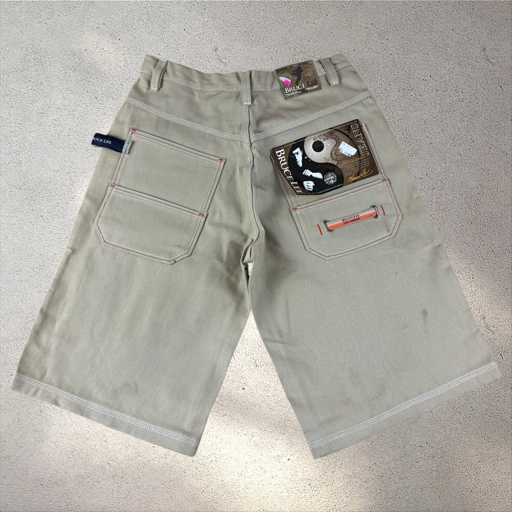 Vintage Y2K Bruce Lee Baggy Denim Shorts Men's 32‎ NOS NWT 14" Inseam